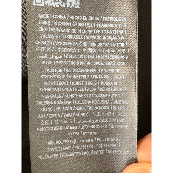 Guess Plush Teddy Cozy  Womens S Black & Beige Faux Fur Jacket Zip Crop RV10318 - Picture 4 of 12